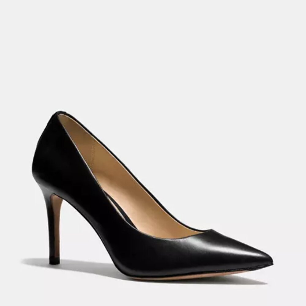 Coach Black Leather Pumps ("Smith" Style)